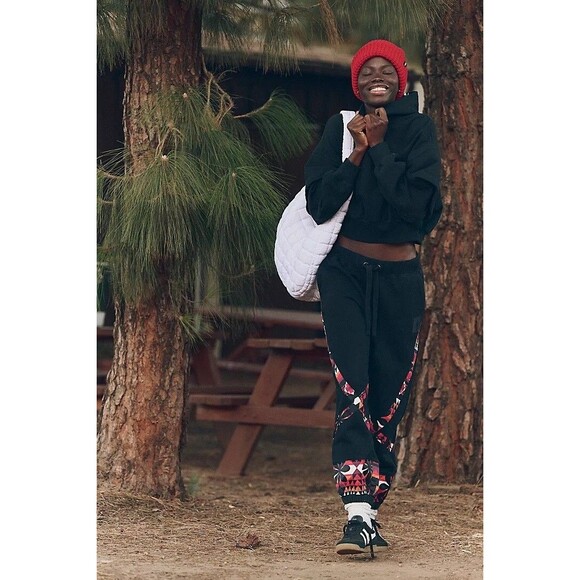 Free People Snow Flow Hoodie sweatshirt Top Printed Stripe Ribbed XS NEW 274837 - Picture 4 of 12